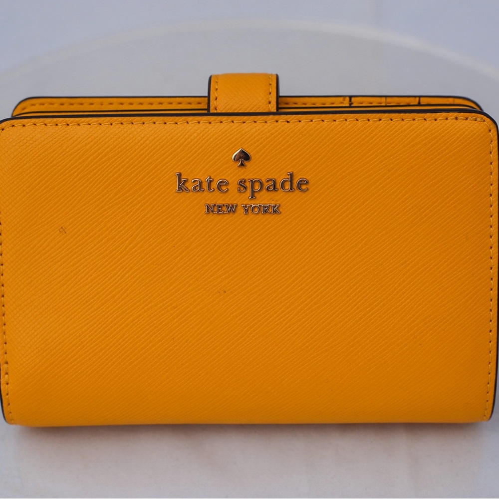 Kate Spade Yellow Wallet Smooth Leather Minimalist Design